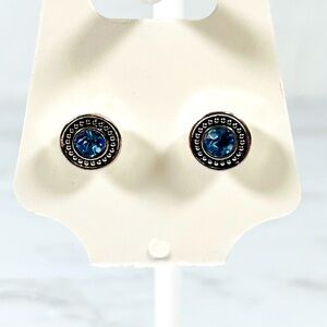 Silver & Blue Stud Earrings